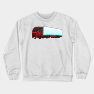 Red trailer truck illustration Crewneck Sweatshirt